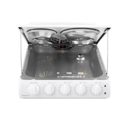 20-Inch 4-Burner Freestanding Electric Range  White Countertop Oven & Cooktop Combo