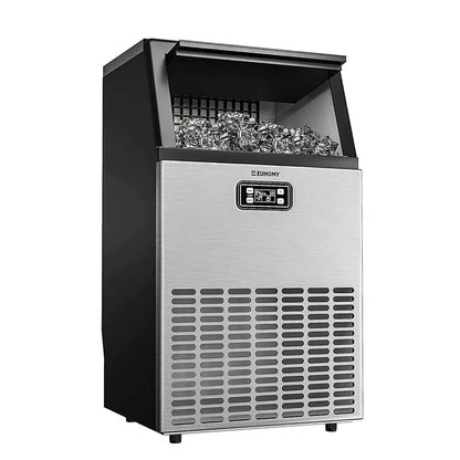Euhomy Commercial Undercounter Ice Maker  100-Lb/Day Stainless Steel Unit with Dual Water Inlets