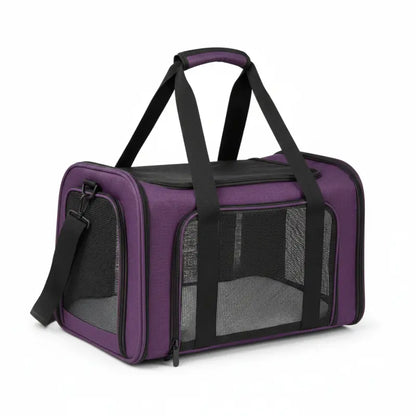 Collapsible Pet Carrier with Breathable Mesh Panels and Two Size Options