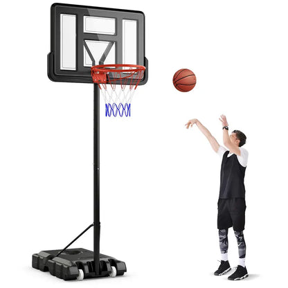 Portable Height-Adjustable Basketball Hoop  10-Foot Goal with 44-Inch Shatterproof Backboard