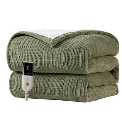 Adjustable Electric Heated Blanket with Precise Temperature Control & Auto-Shutoff Timer