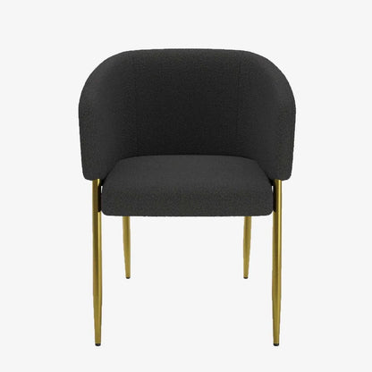 Fauteuil de salle   manger bouclette gris fonc  Basile