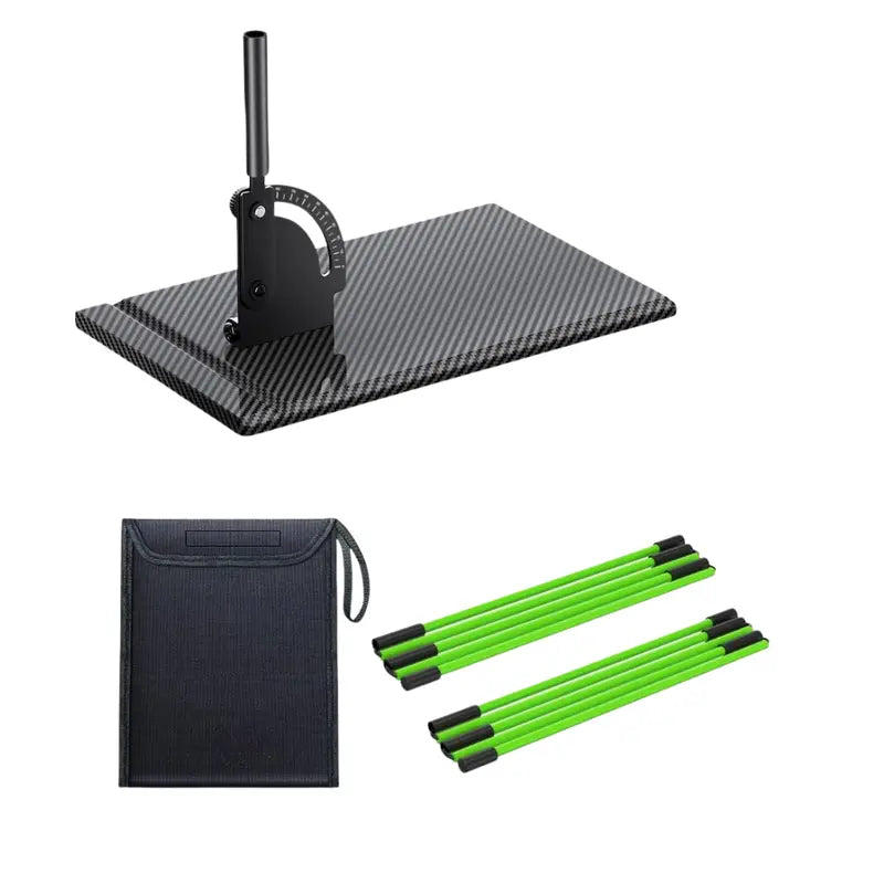 Golf Alignment Stick Set  Two Adjustable Sticks with Angle Guide and Storage Bag