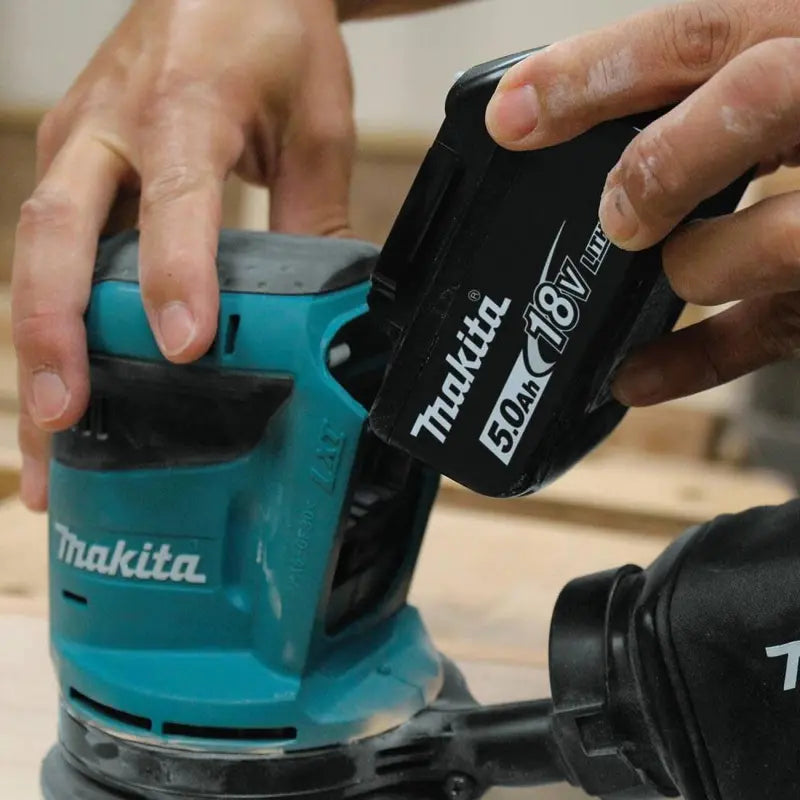 Makita 18 Volt LXT Lithium-Ion Cordless 5 in. Random Orbit Sander Kit 5.0 Ah XOB01T from Makita