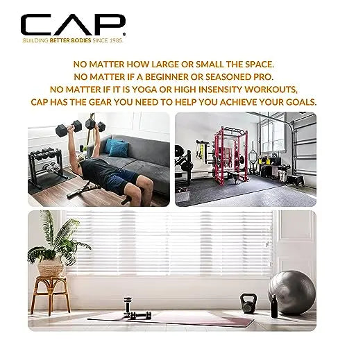 CAP Barbell 150 lb Hex Dumbbell Set with Coated Weights and Vertical Storage Rack  Black Finish
