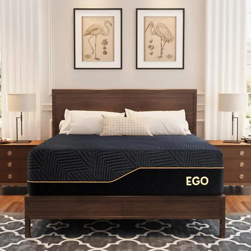 MLILY EGOHOME Queen 14″ Copper Gel Memory Foam Mattress  Therapeutic Support, Made in USA