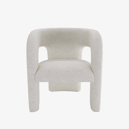 Fauteuil de salle à manger en bouclette gris-crème