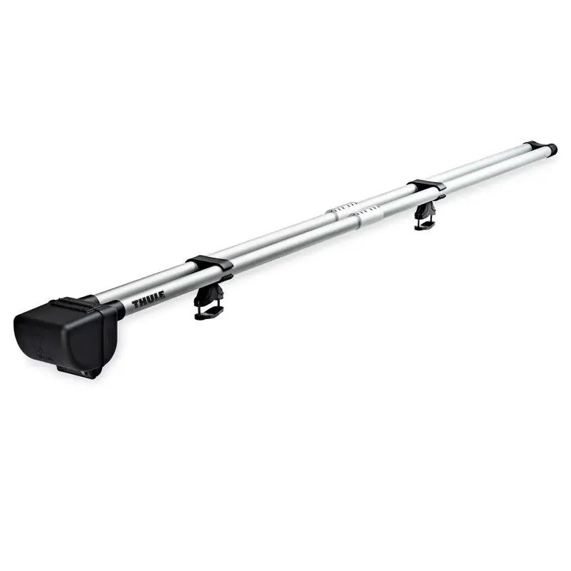 Thule RodVault 2 Silver Fishing Rod Rack  Secure Transport for 2 Fly Rods, Lockable, Universal Mounting, Aluminum & Nylon Construction