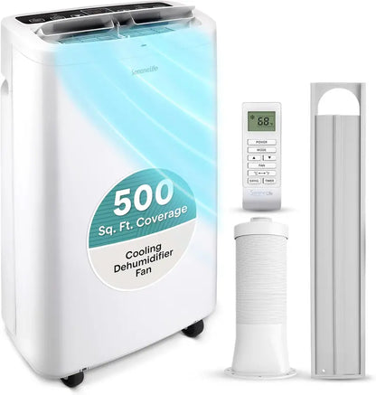 SereneLife 12,000 BTU Portable AC  Built-in Dehumidifier &amp; Exhaust Kit for Rooms up to 550 Sq. Ft.