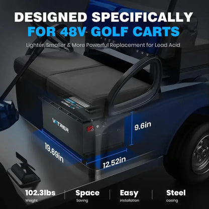 48V 105Ah Lithium Iron Phosphate Battery  Smart BMS, Touchscreen Monitor & Bluetooth App Control