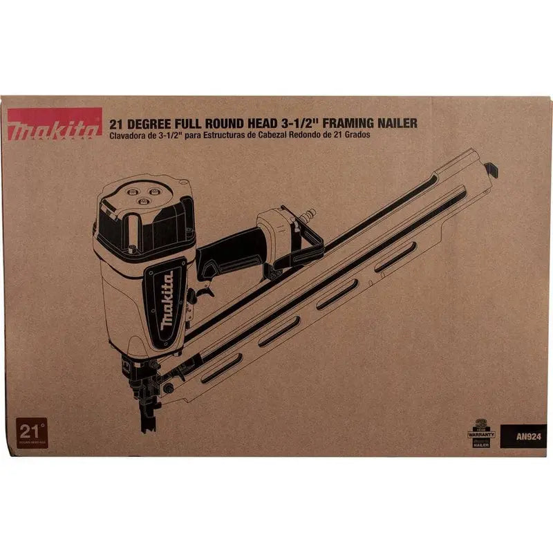 Makita 3-1/2 in. 21° Pneumatic Full Round Head Framing Nailer AN924