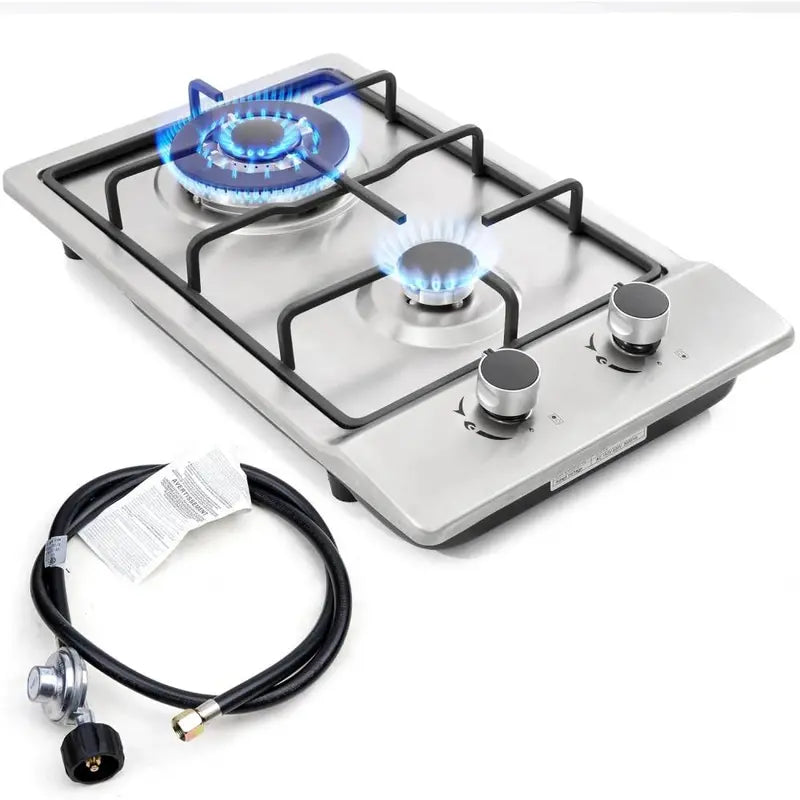 Forimo 12-Inch Stainless Steel Dual-Fuel Gas Cooktop  Seamless Cleaning Design