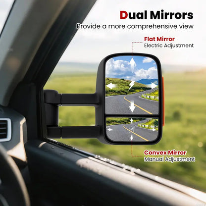Power-Heated Tow Mirrors  Direct Fit for 20072012 Chevy Silverado & GMC Sierra