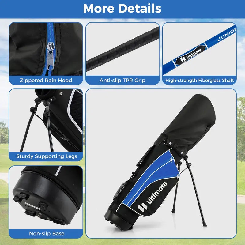 Kids’ Right-Handed Golf Club Set for Ages 810 with Stand Bag