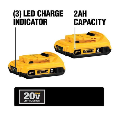 DCK1020D2 20V MAX 10-Piece Power Tool Combo Kit  Includes Batteries & Charger