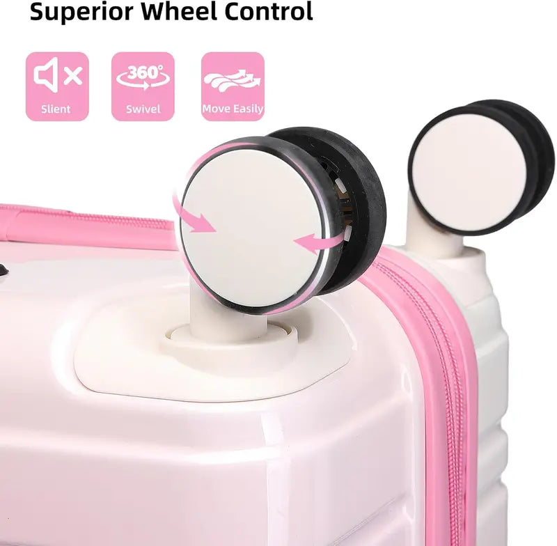 6-Piece Expandable Rolling Luggage Set  Lightweight Hardshell Suitcases with Smooth-Spinning Wheels & Modular Packing Options