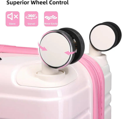 6-Piece Expandable Rolling Luggage Set  Lightweight Hardshell Suitcases with Smooth-Spinning Wheels & Modular Packing Options