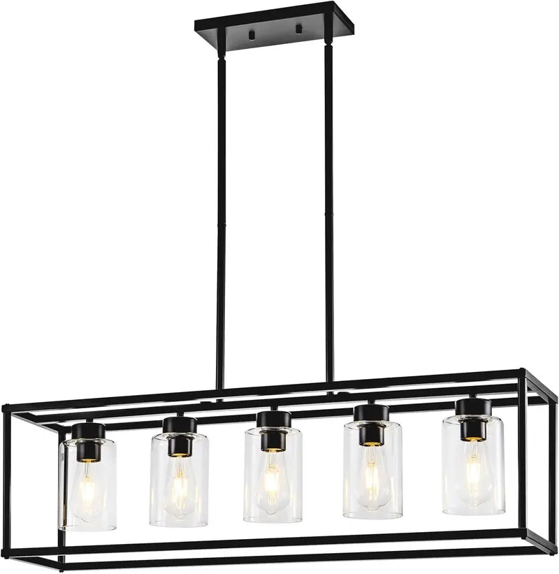 Rustic-Modern Matte Black Pendant Chandelier for Contemporary Spaces