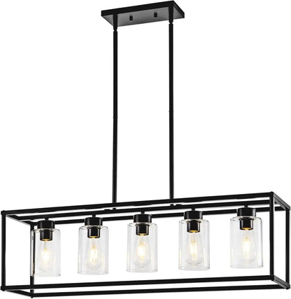 Rustic-Modern Matte Black Pendant Chandelier for Contemporary Spaces