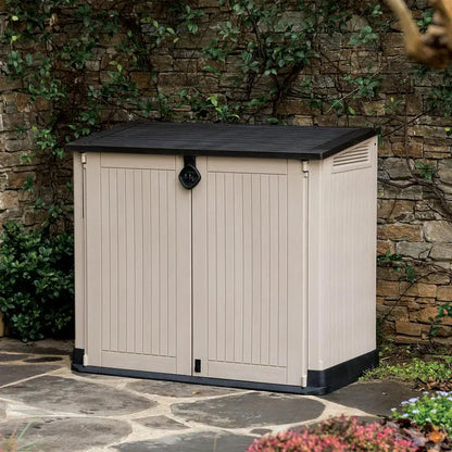 Keter Store-It-Out Midi Shed  30-Cubic-Foot Beige Resin Storage Unit Built for Year-Round Outdoor Use
