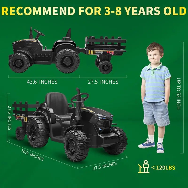 Joyracer 24 Volt Ride on Toys with Remote Control, 400W Motor, 9AH Battery Powered Ride on Tractor