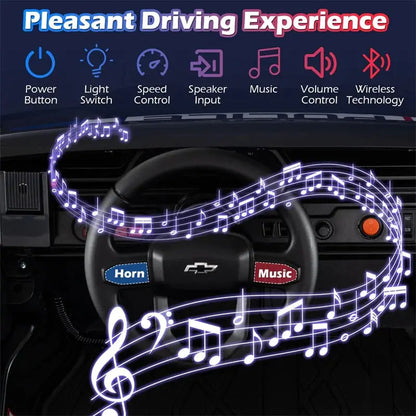 24V Licensed Chevrolet Police Ride-On Car for Kids  2-Seater Electric Vehicle with Remote, Siren, Megaphone & LED Lights