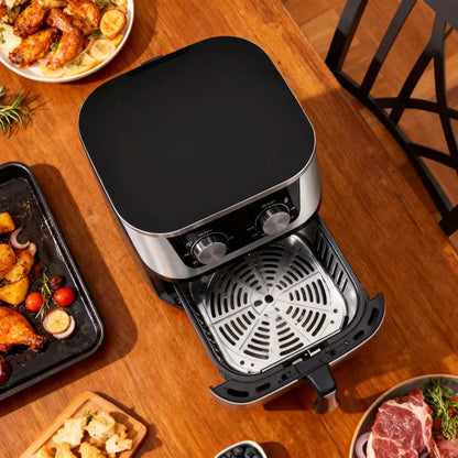 6L Stainless Steel Smart Air Fryer with Multifunction Cooking Modes