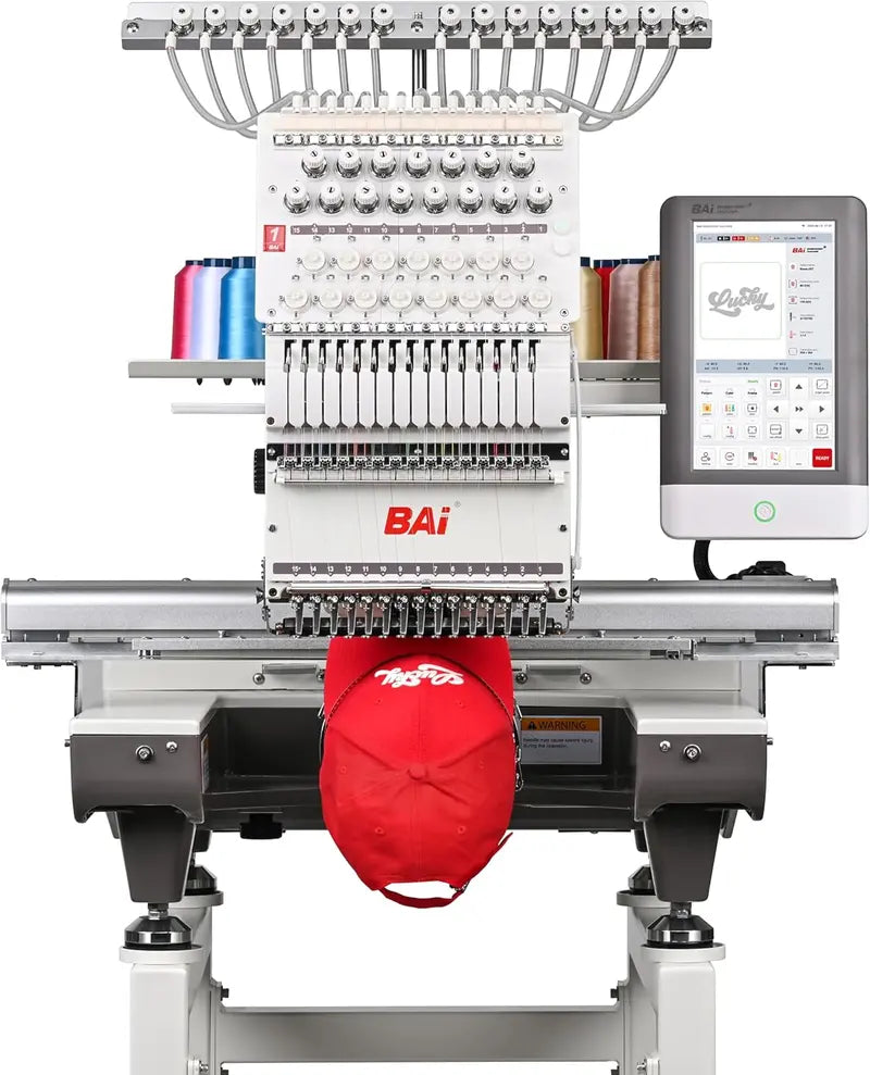 BAi Mirror 15-Needle Embroidery Machine  20×14″ Hoop Size, Touchscreen Interface, Multi-Thread Capability