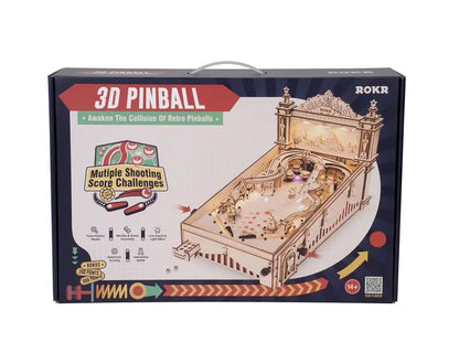 ROKR 3D Puzzle 3D Pinball Machine ,Retro Games Marble Run,Birthday Gift for Adult Kid,482 Pcs