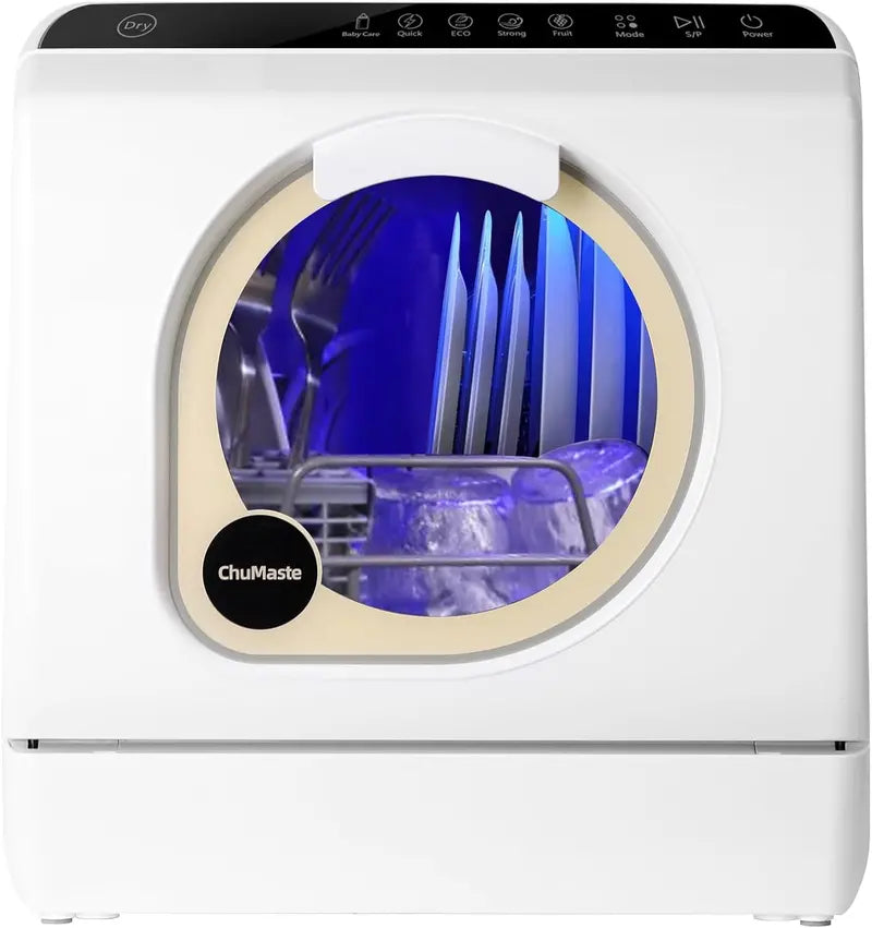 Compact Countertop Dishwasher  Portable Mini Unit with Drying, Dual Spray Arms
