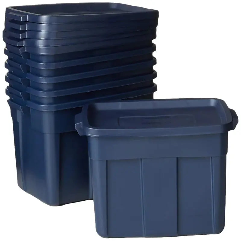 Rubbermaid Roughneck 18 Gal Stackable Storage Bins 6 Pack  Durable, Eco-Friendly, USA Made with Lifetime Warranty