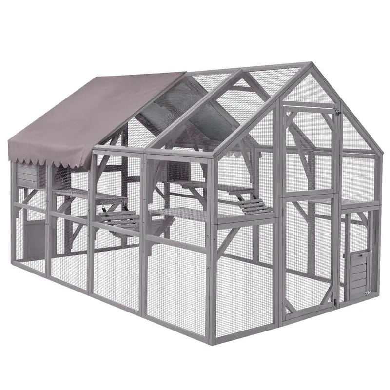 aivituvin Outdoor Cat Run  Spacious, Secure Enclosed Cat Patio or Run
