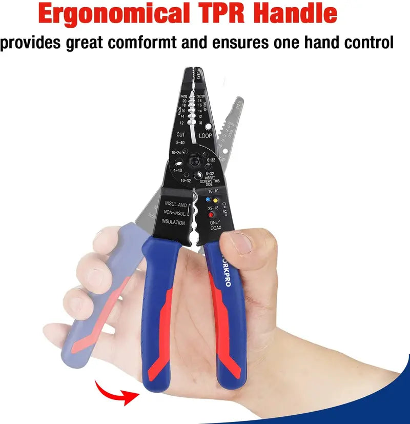 WORKPRO 8″ Multi-Function Wire Stripper/Cutter/Crimper Tool
