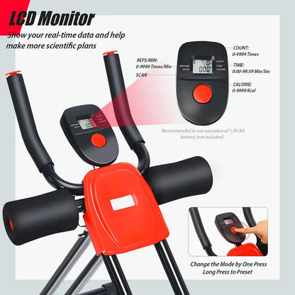 Foldable Abdominal Trainer with Three Resistance Levels for Core Strength and Stability Workouts