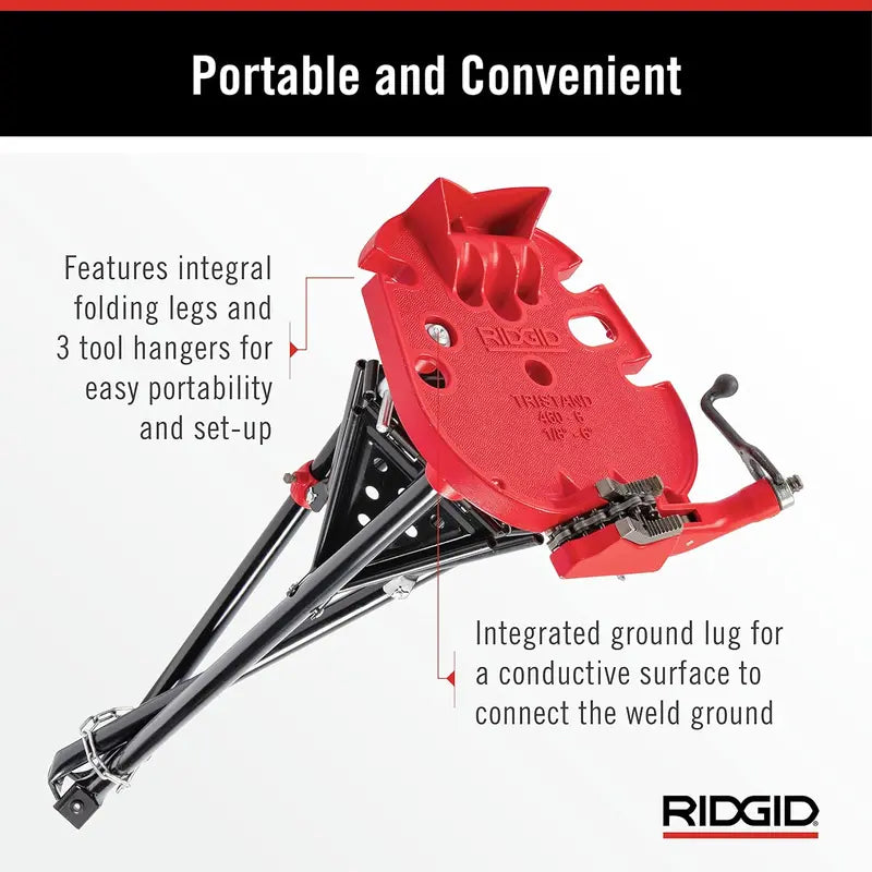 Portable Tristand Chain Vise for 1/8-6 Pipe, Red/Black  36273 460-6