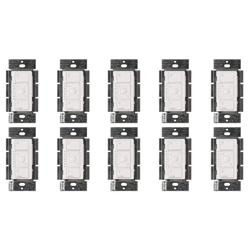 Lutron Smart Dimmer Switch for ELV+ Bulbs, 250W LED, PD-5NE-WH, White, 2-Pack