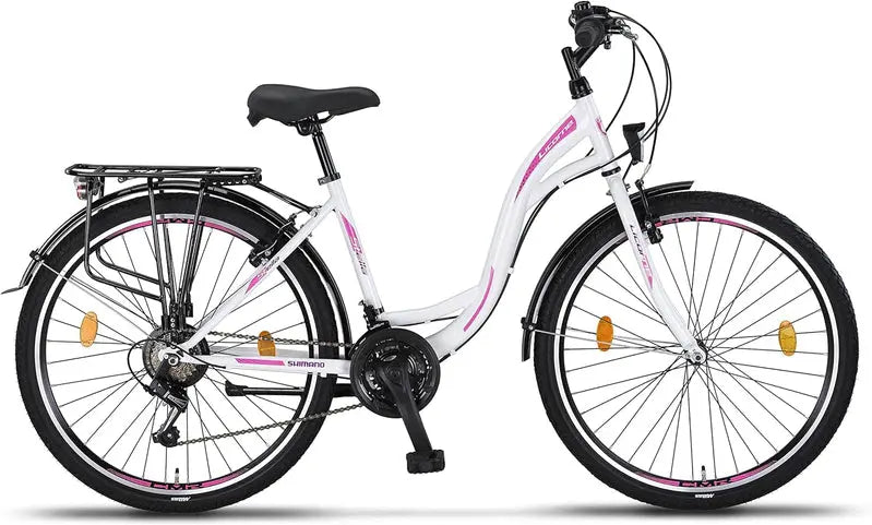 Licorne Stella Premium Urban City Bike  Lightweight Aluminum Frame with Integrated Lighting & Fenders