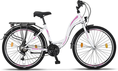 Licorne Stella Premium Urban City Bike  Lightweight Aluminum Frame with Integrated Lighting & Fenders