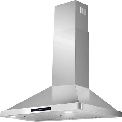 COSMO 30″ Ducted Wall-Mount Range Hood with 380 CFM Ventilation and Modern Vista Design