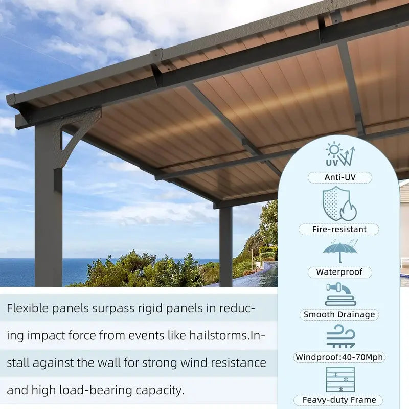 AECOJOY 14′ x 10′ Outdoor Gazebo  Pop-Up Patio Shade Structure with Waterproof Roof